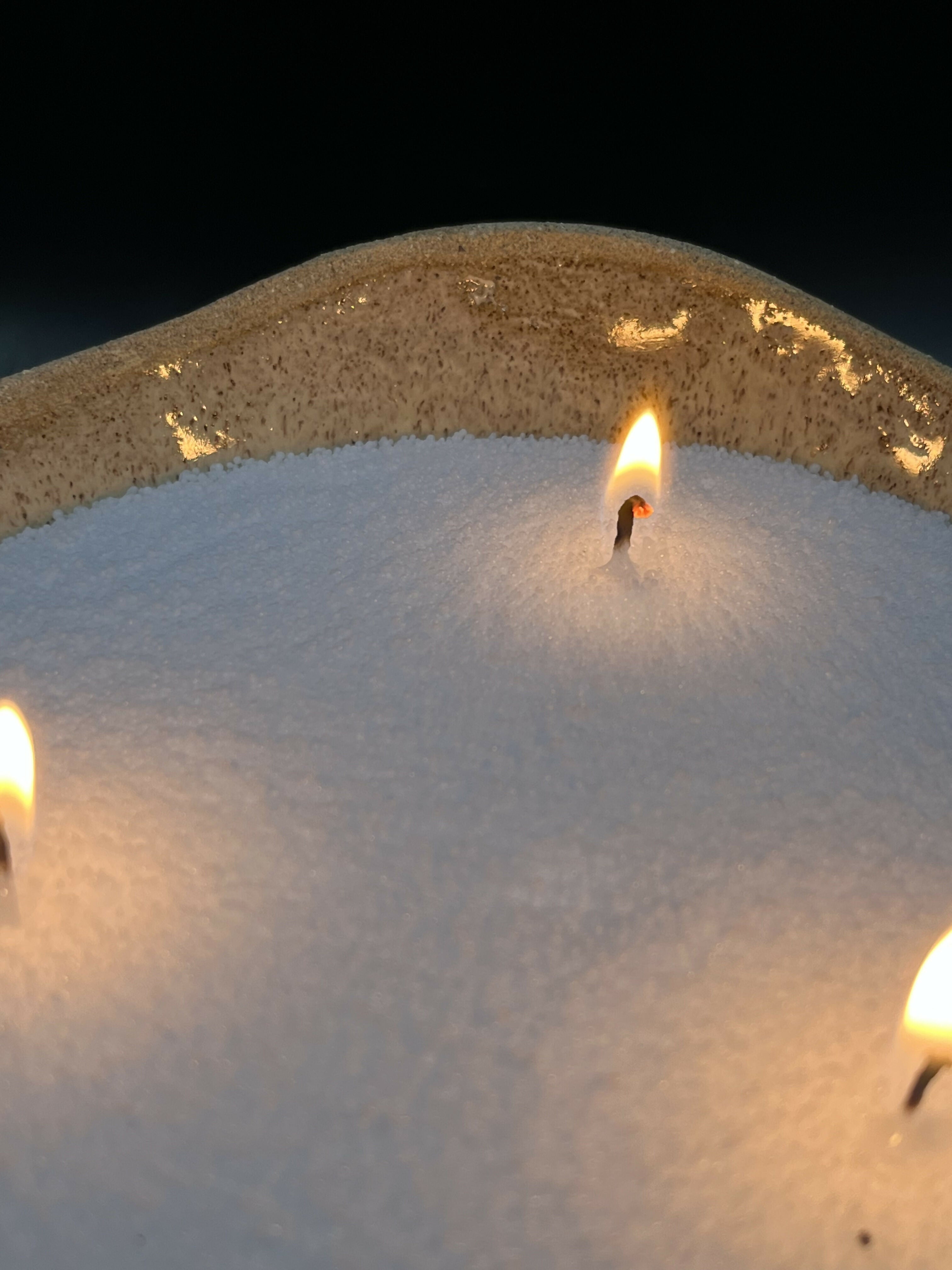 Portavela de cerámica gres