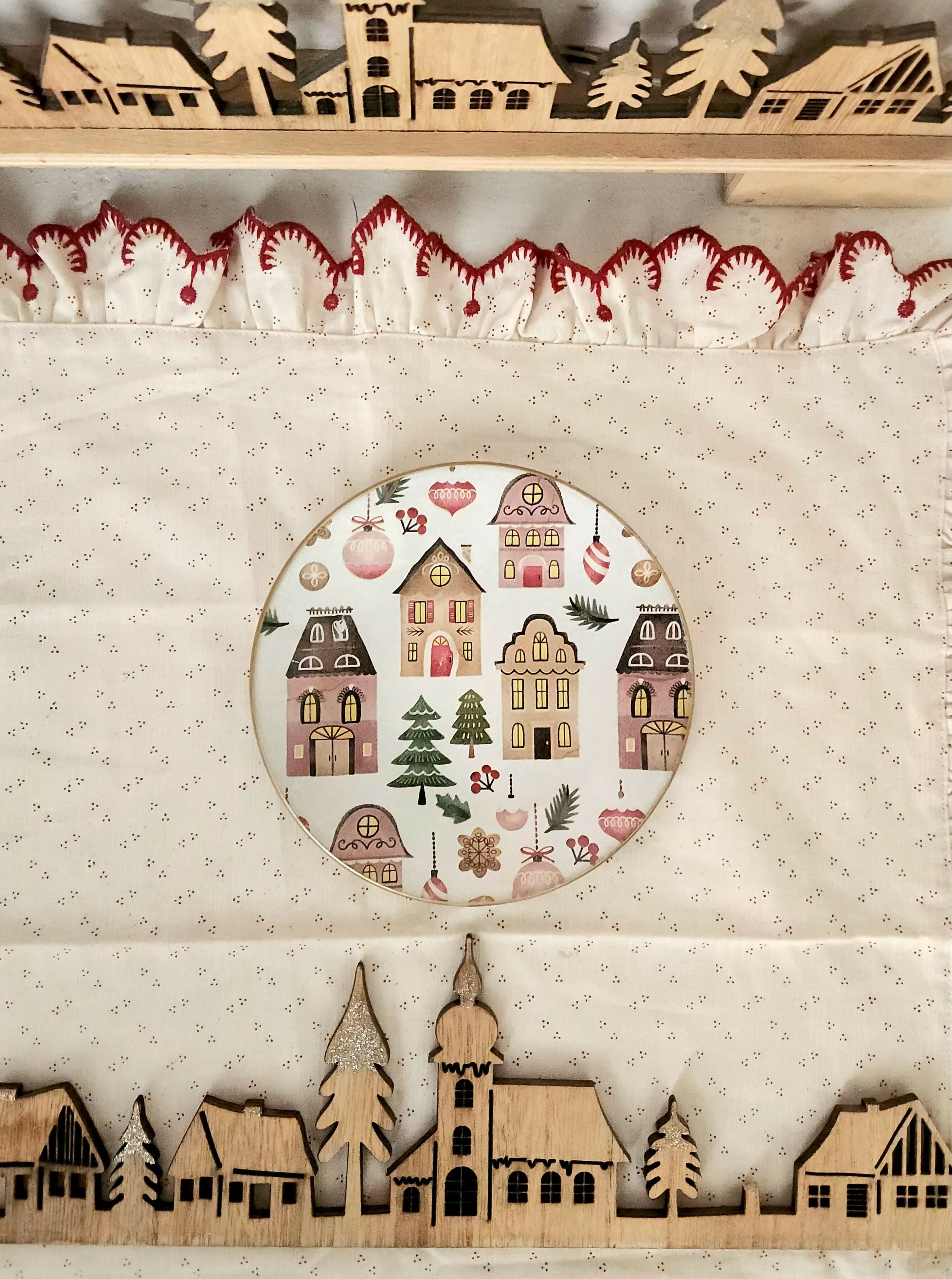 Plato pan casitas de Navidad