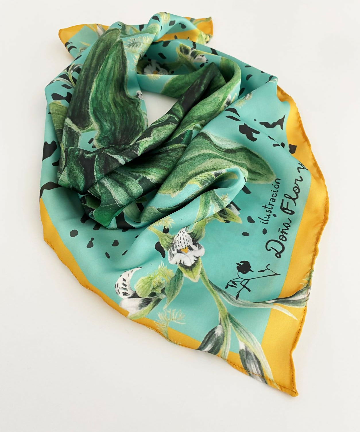 Pañuelo 60 x 60 Flor del Bigote - Creado en Chile