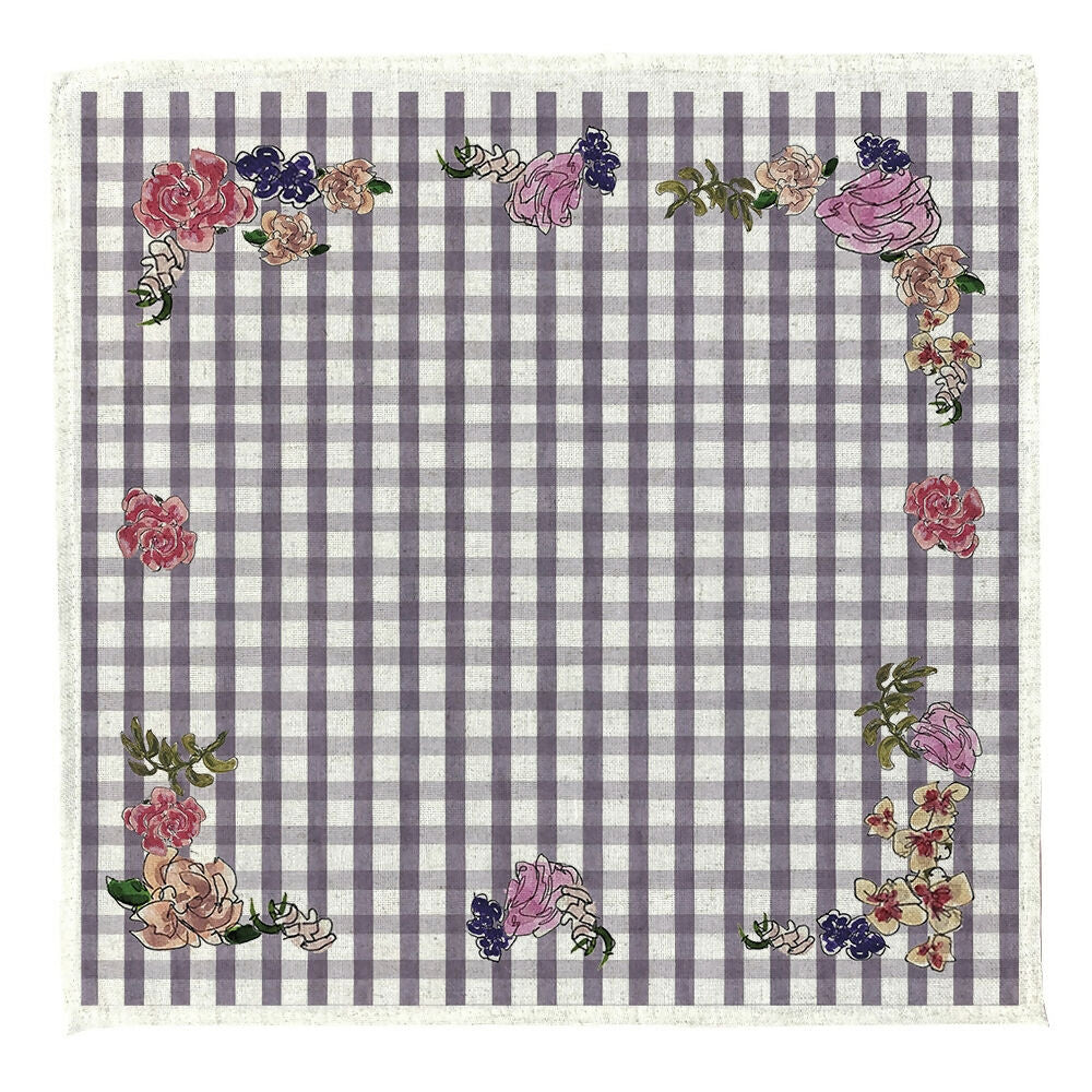 Set 4 Servilletas Vichy Violeta - Lino Poliester