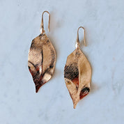 Aros Hojas bañadas oro mate