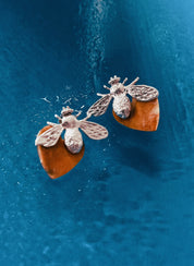 Pendientes ABEJITAS en Plata y Tapas de plástico recicladas