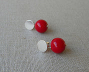 AROS PLATA BASE CHICA JADE ROJO