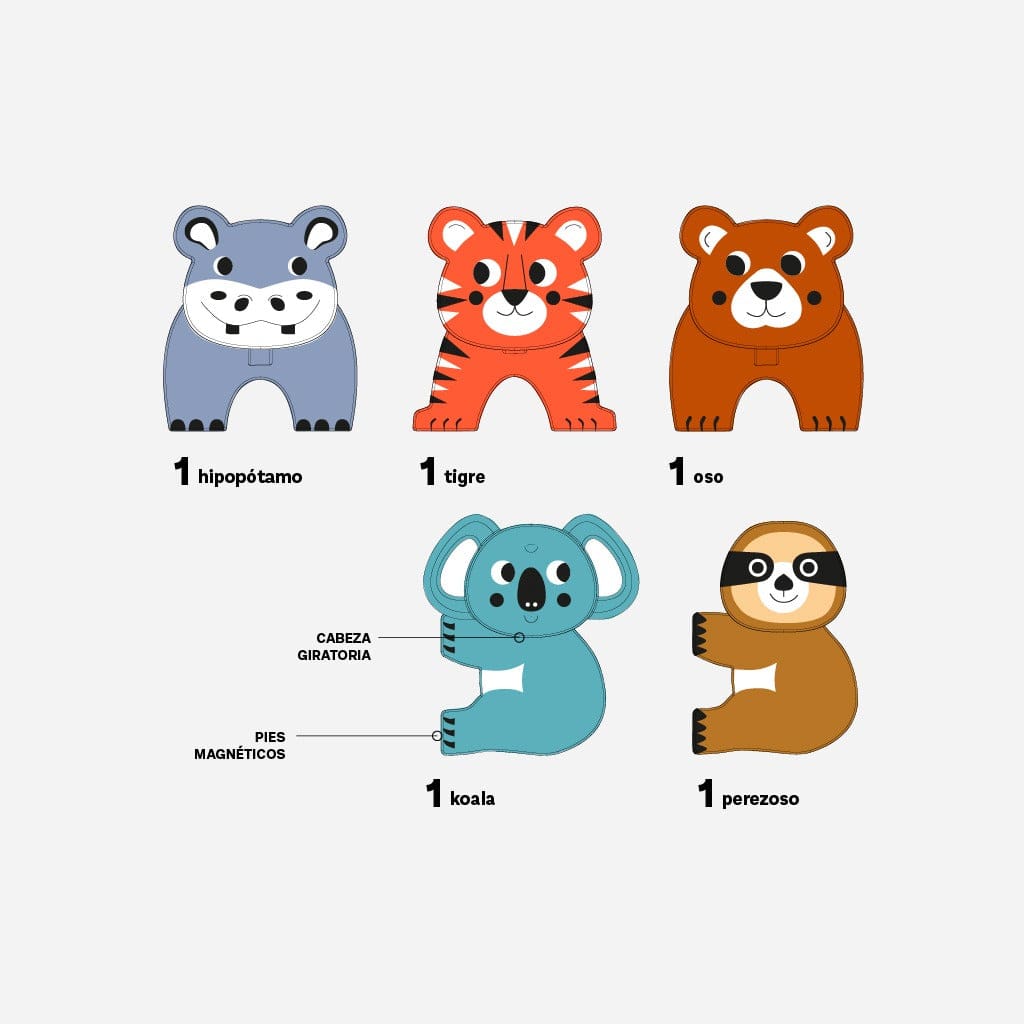 Imanix Juegos plástico e imán IMANIMALS WILD SAVANNAH 5 piezas.