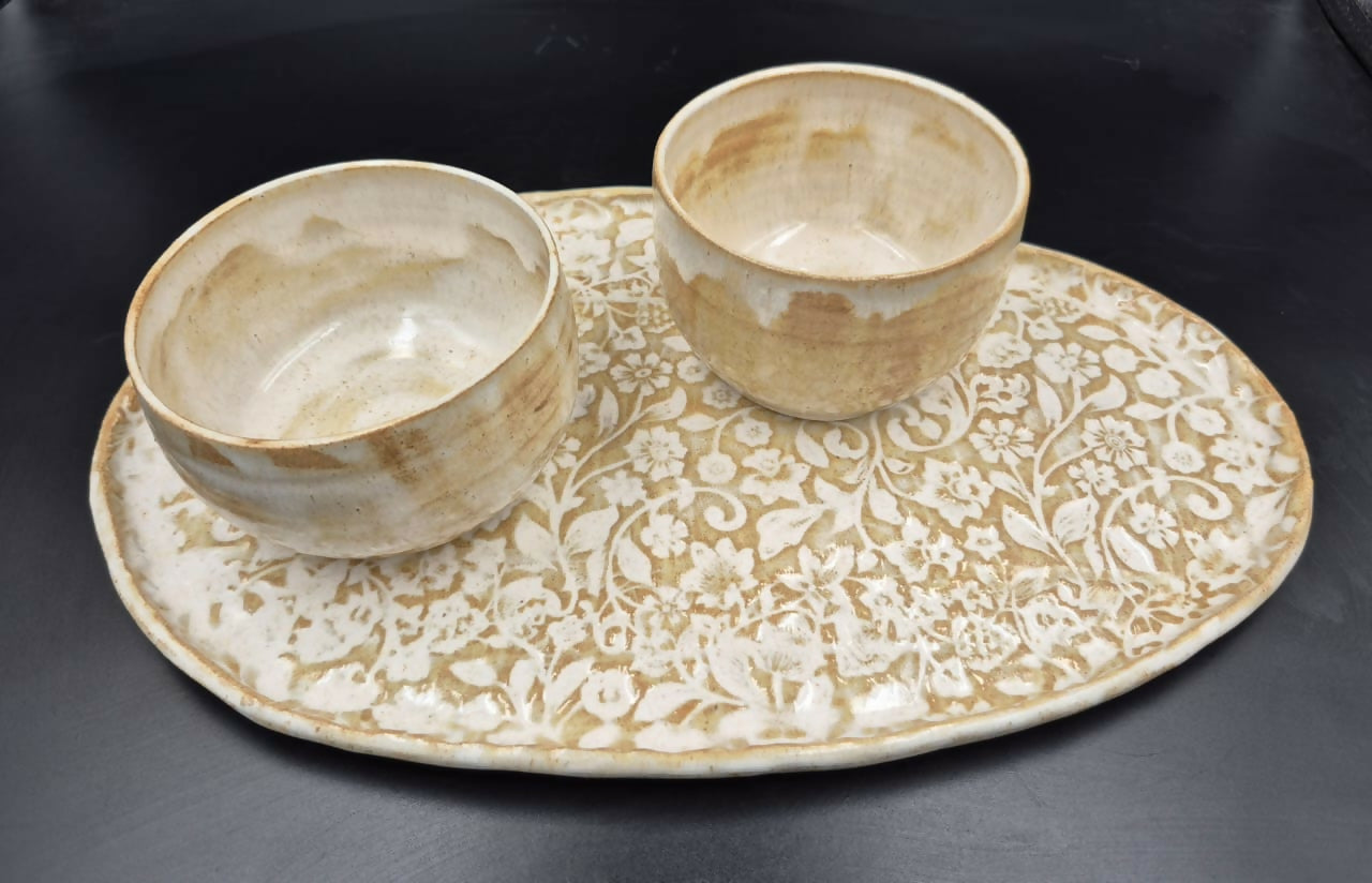 Set fuentes y Pocillos de cerámica gres