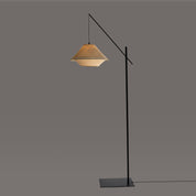 Lámpara Platillo Doble L Pergamino Base Fierro L