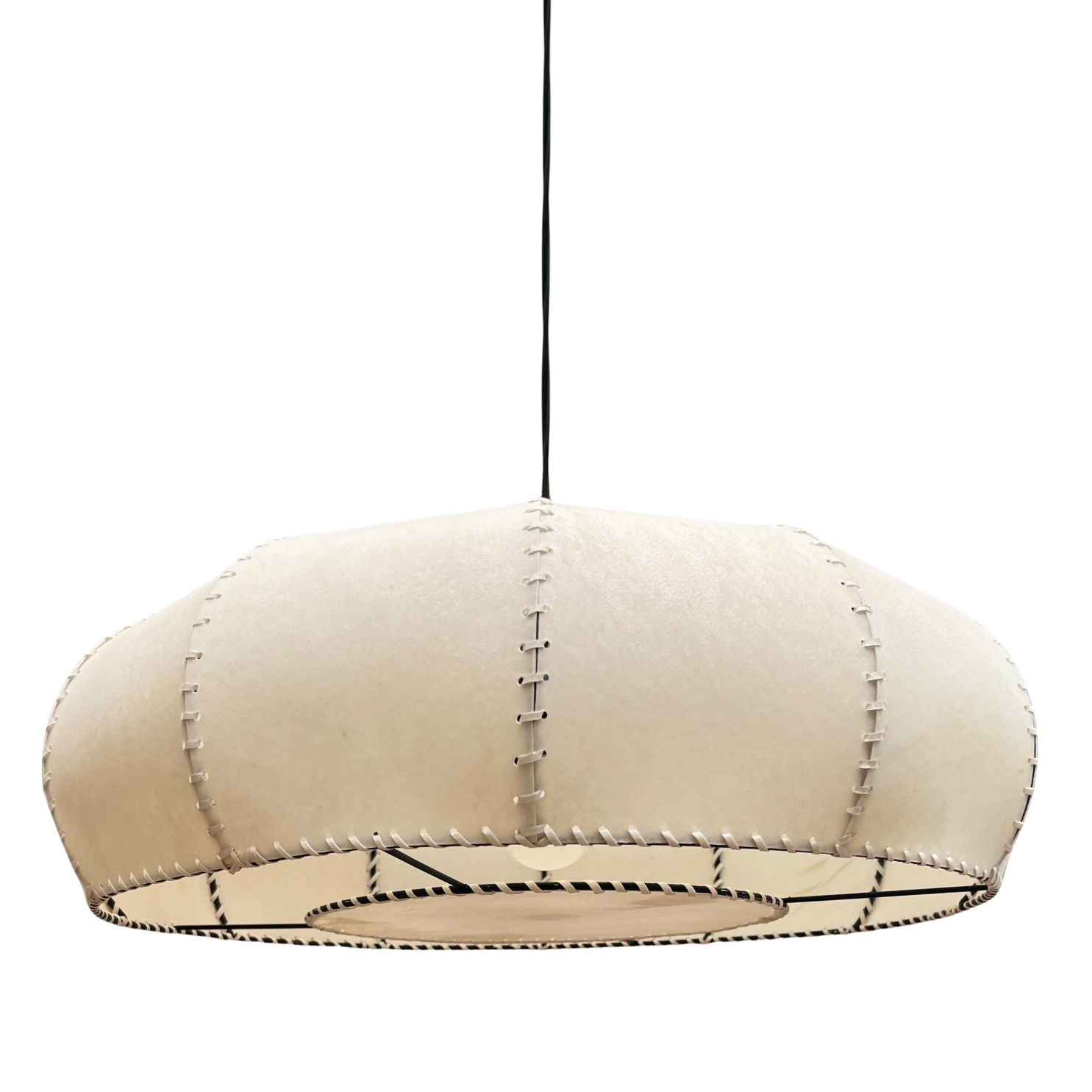 Lámpara Trufa Pergamino Base Madera Ascendente L