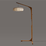 Lámpara Trufa Pergamino Base Madera Ascendente L