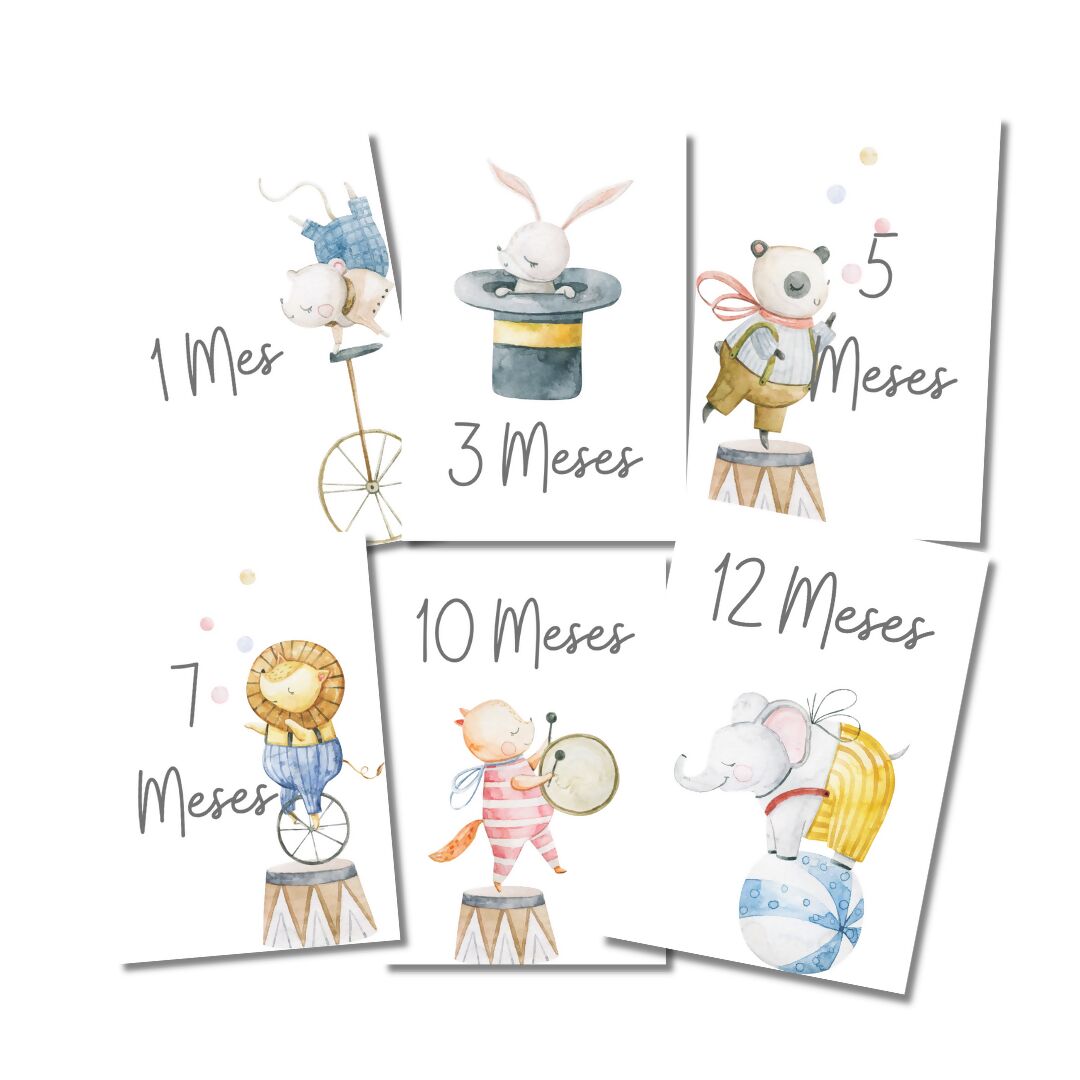 Tarjetas Meses Bebé "Circus"