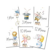 Tarjetas Meses Bebé "Circus"
