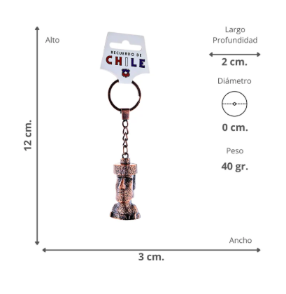 Llavero color cobre Moai