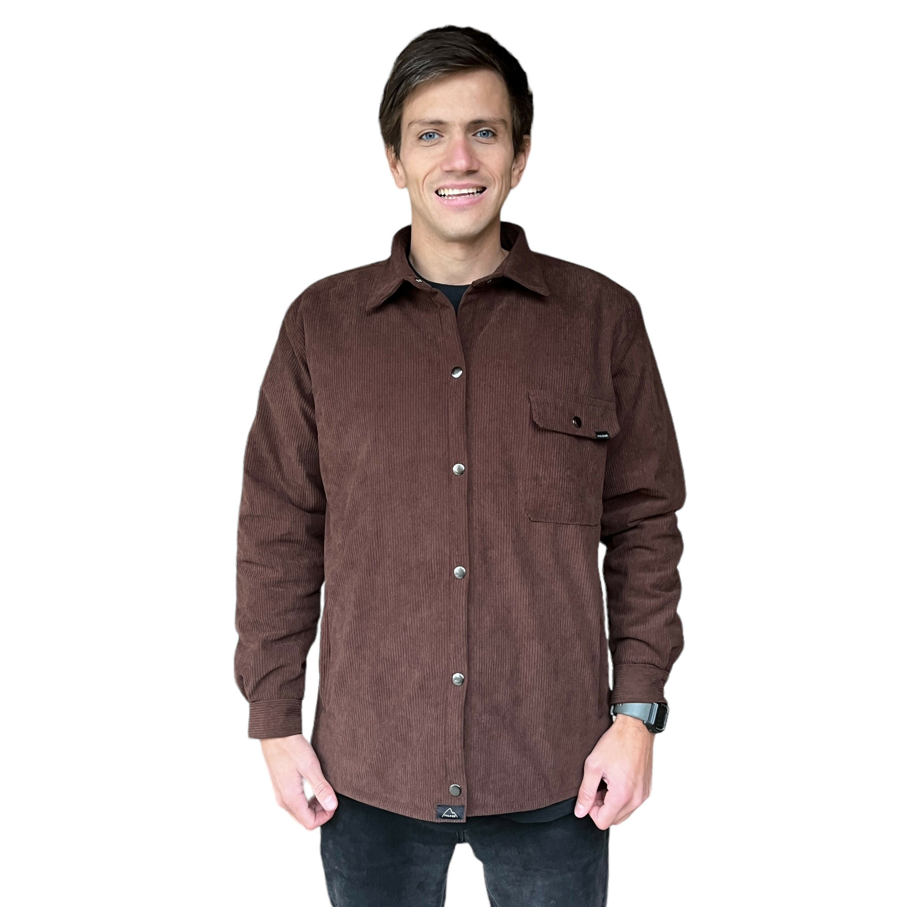chaqueta reversible hombre café oscuro