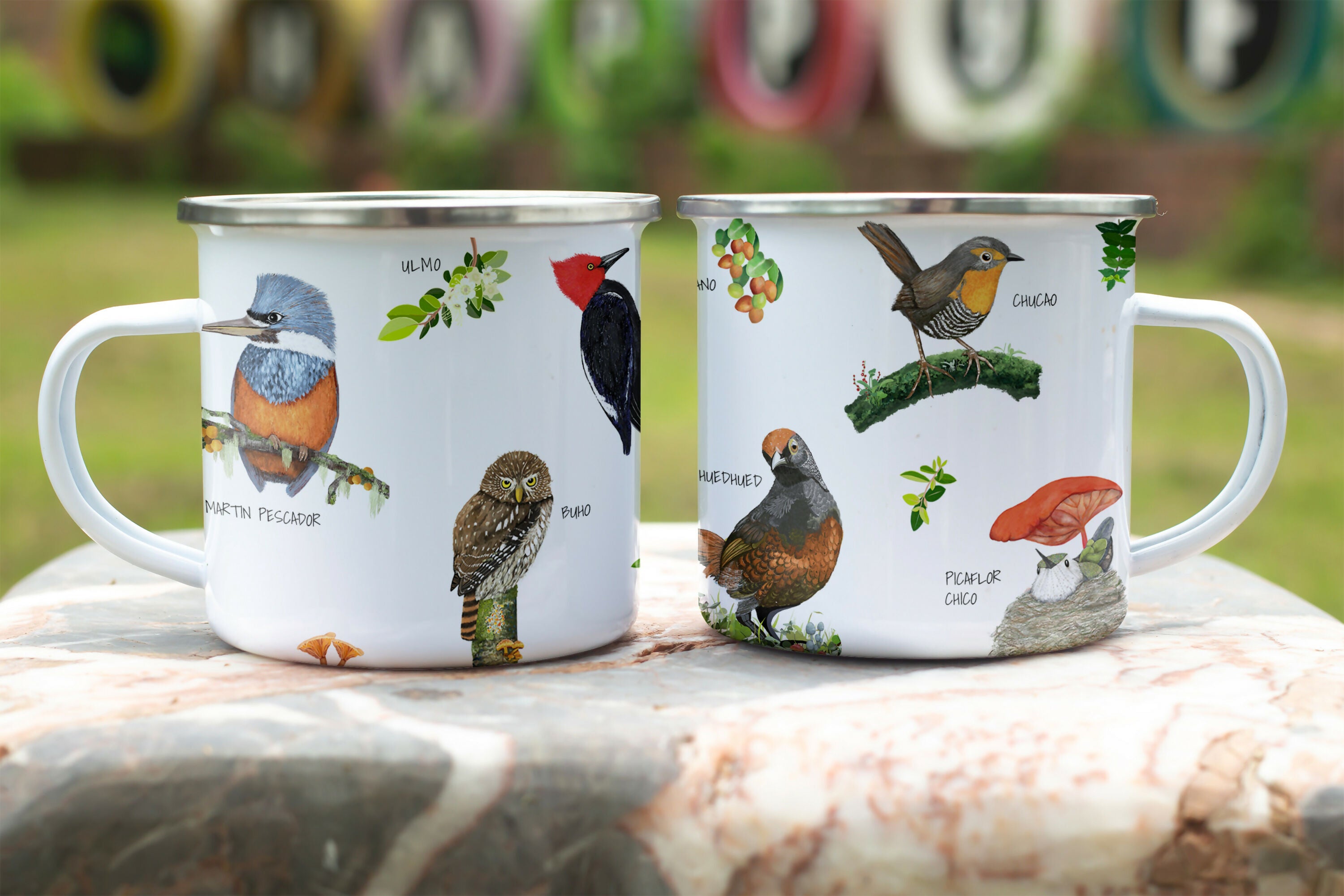 Tazón enlozado Pajaritos chilenos