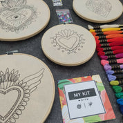 Kit de bordado corazones Fátima