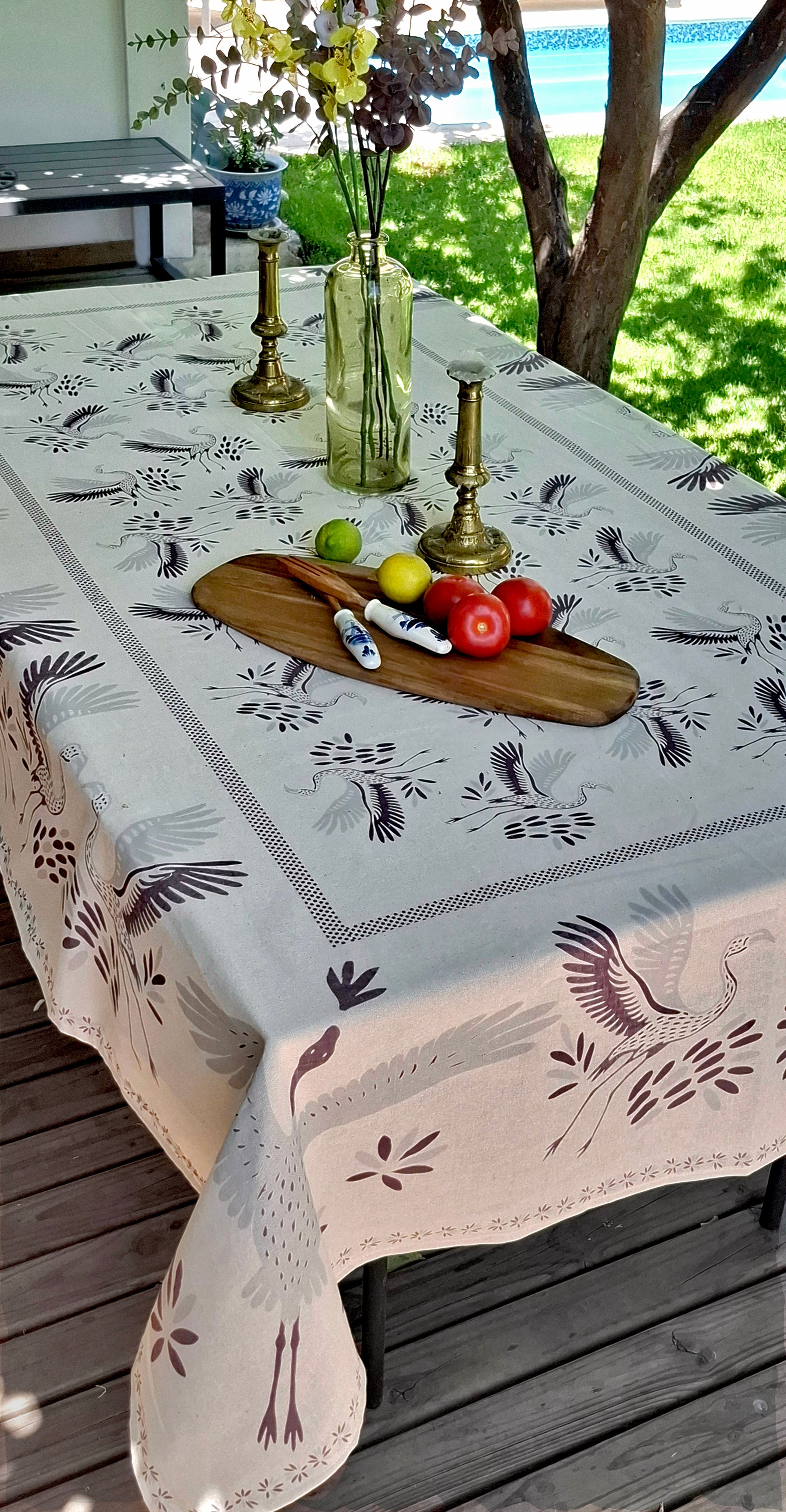 MANTEL FLAMENCOS AZUL ULMMO