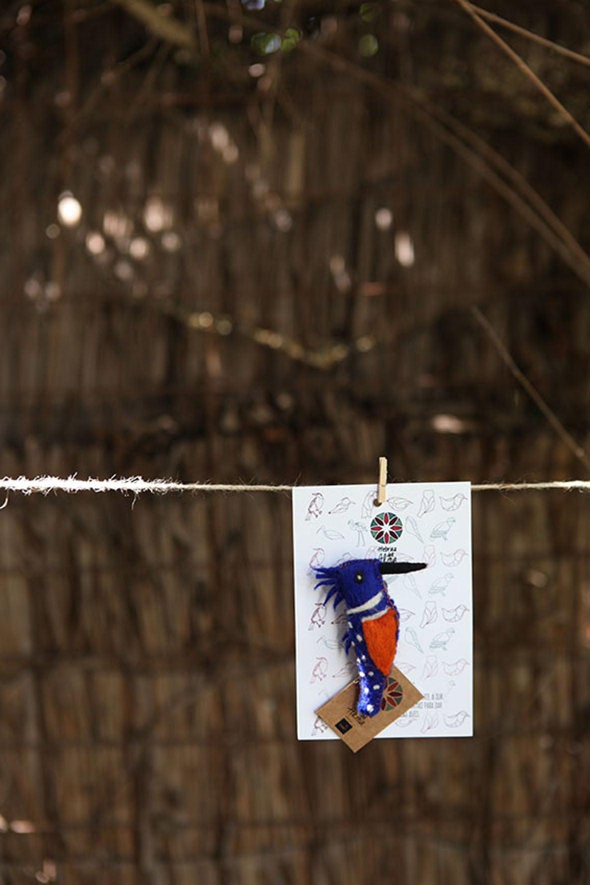 Pajarito prendedor Martin Pescador Azul