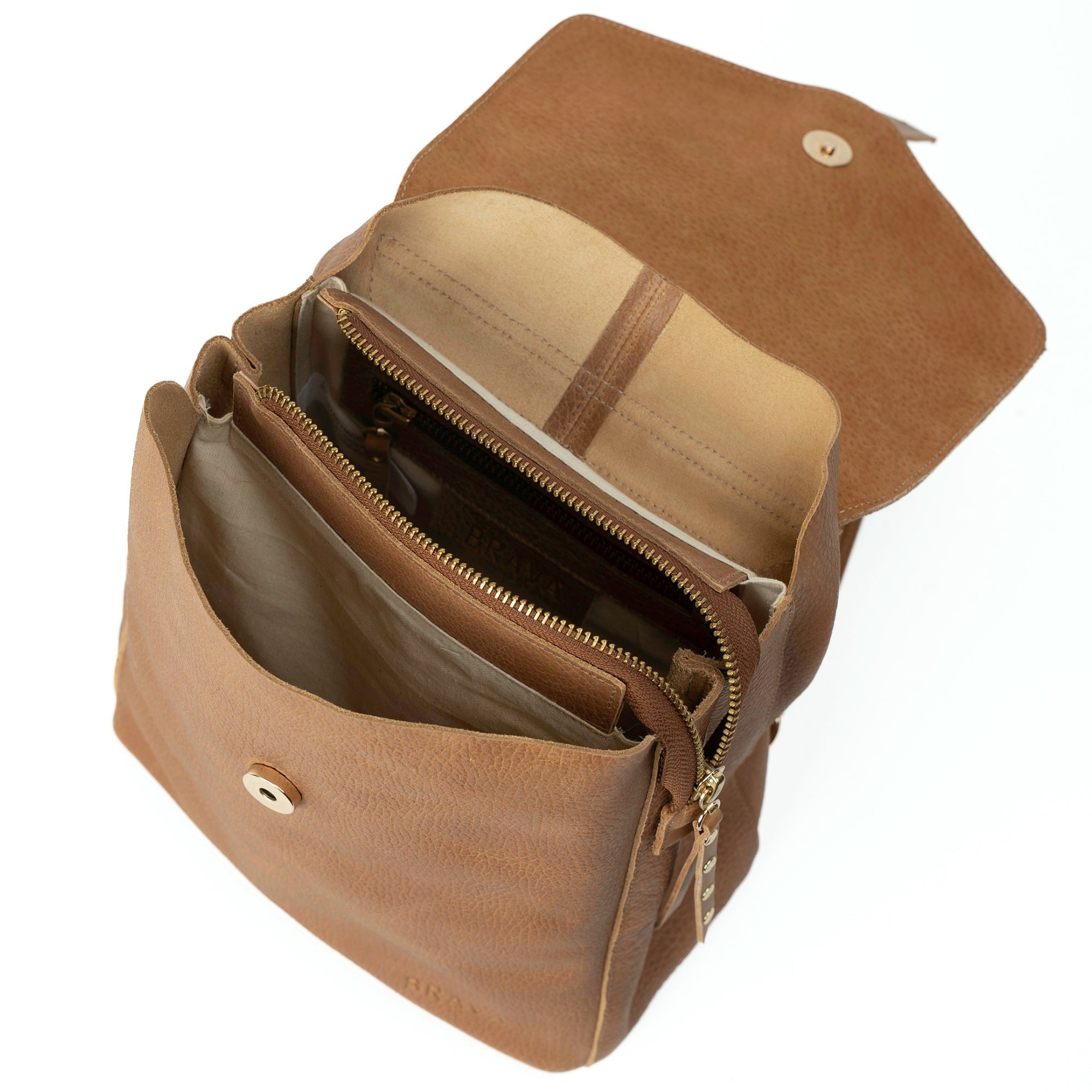Mochila de cuero modelo ELENA Miel
