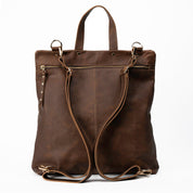 Mochila de cuero modelo EMILY Trufa