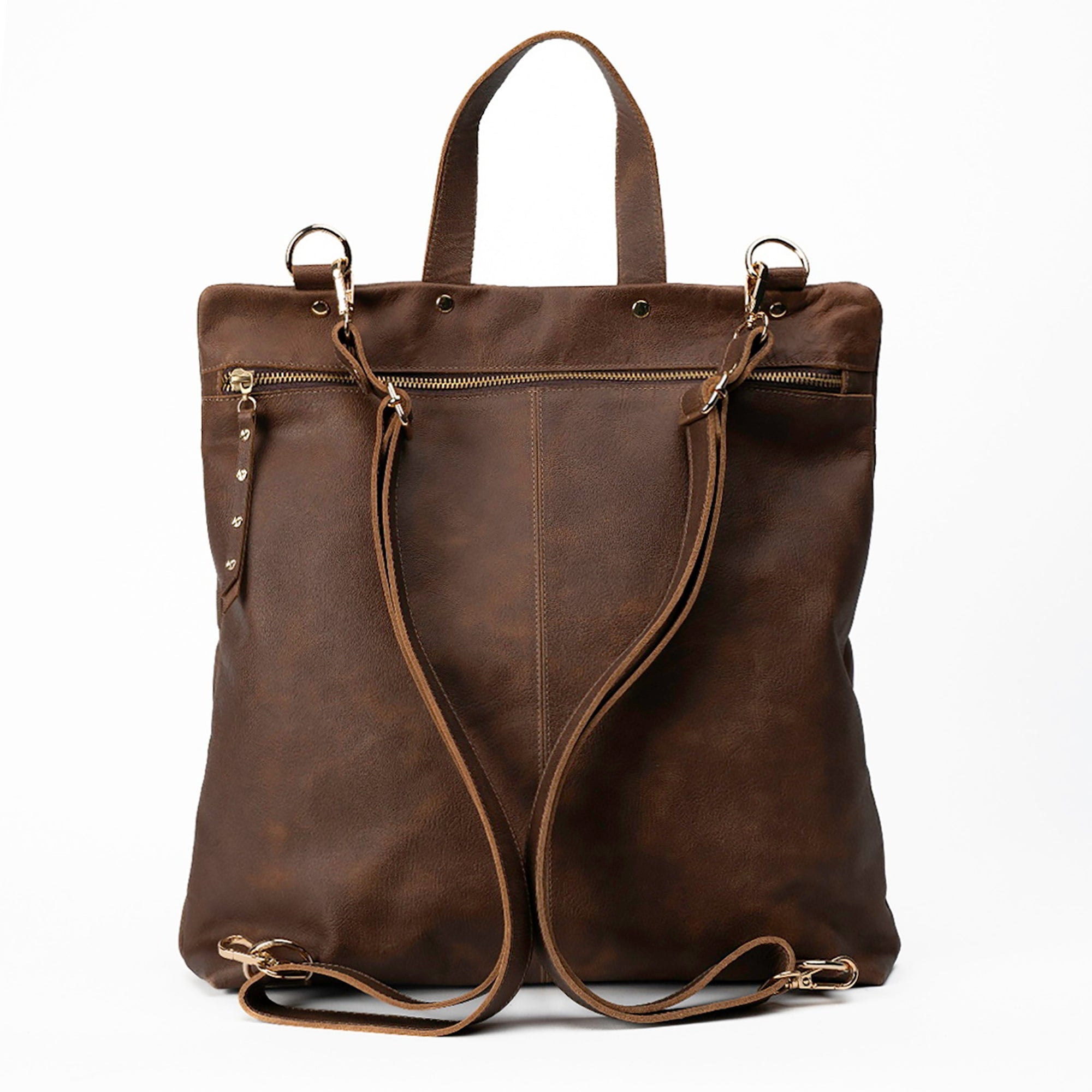 Mochila de cuero modelo EMILY Trufa