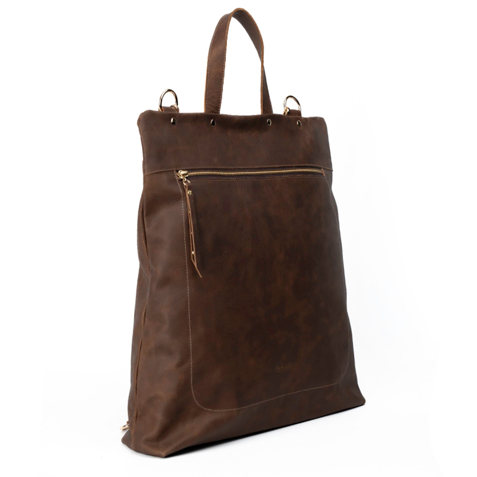 Mochila de cuero modelo EMILY Trufa