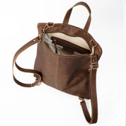 Mochila de cuero modelo EMILY Trufa
