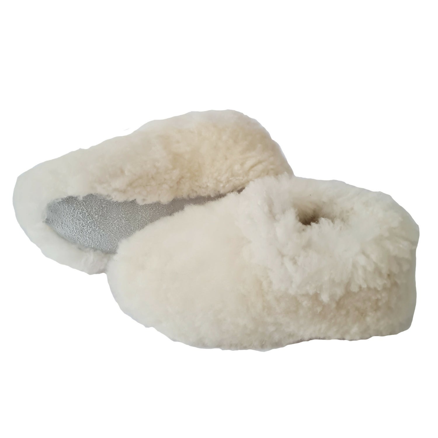 Pantuflas De Oveja Lana Natural Blanca Tallas Infantil Unisex