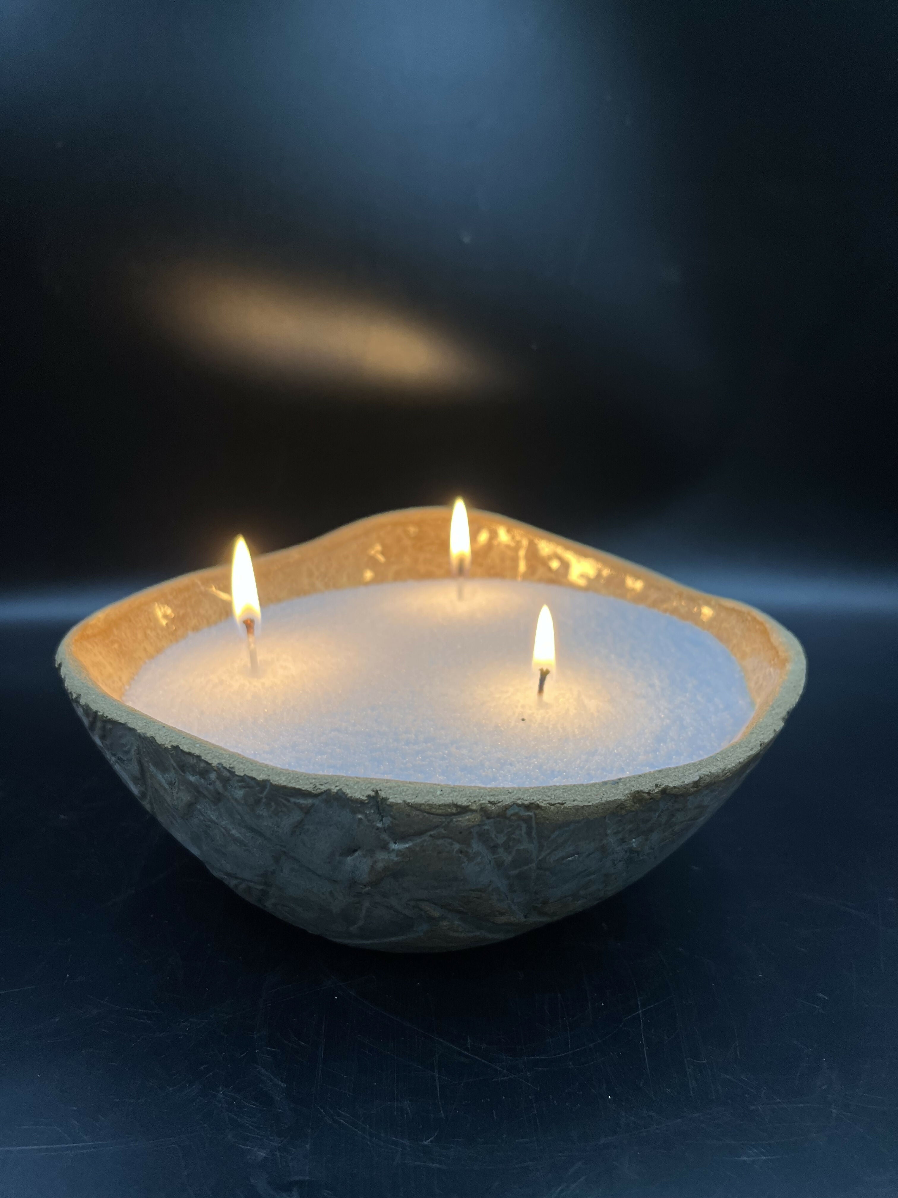 Portavela de cerámica gres