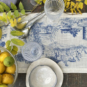 Camino de Mesa Toile de Jouy Azul - Linet Natural,