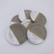 POSAVASOS HORMIGÓN BLANCO/ORO