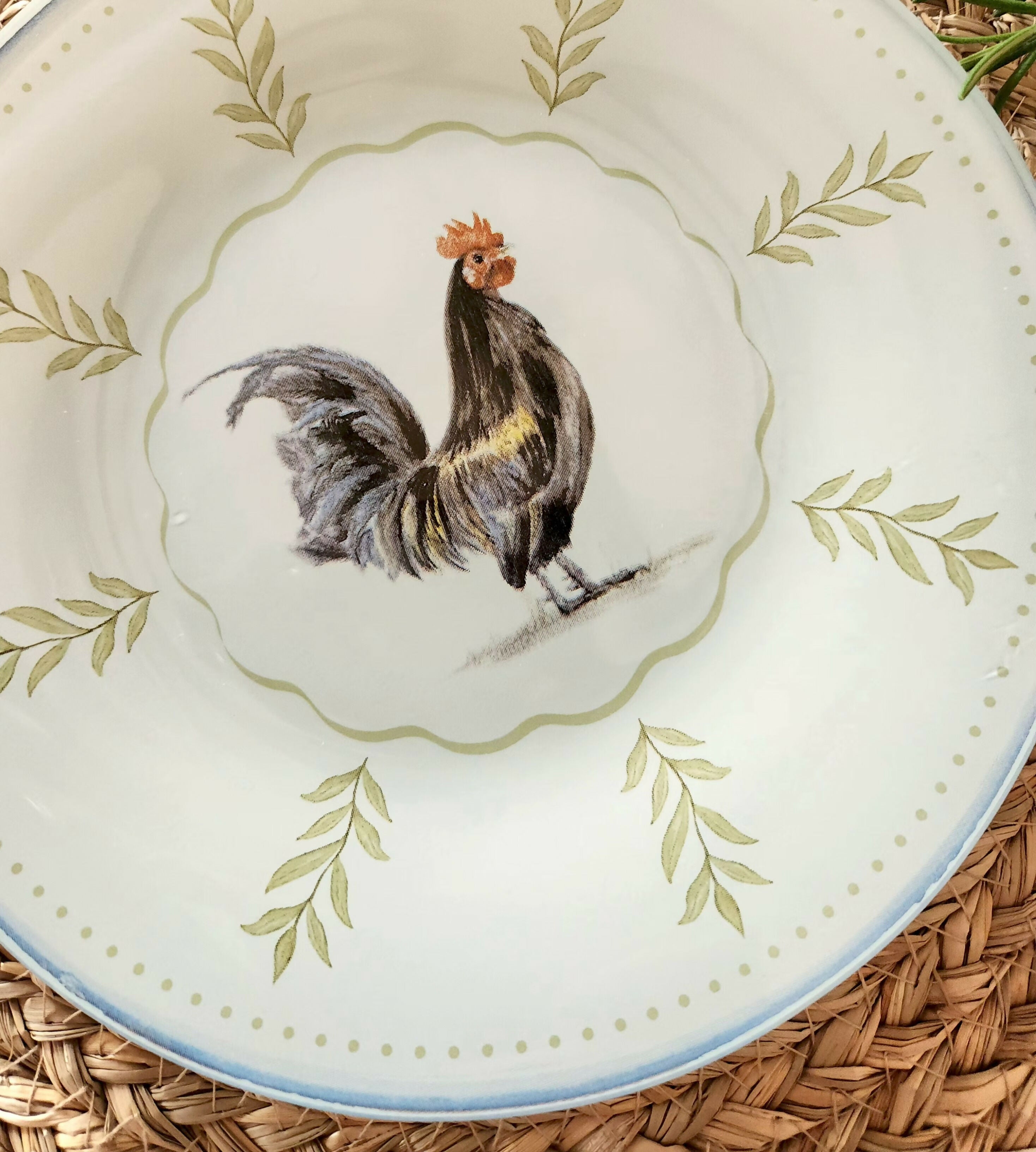 Plato de postre diseño gallo negro 19cm