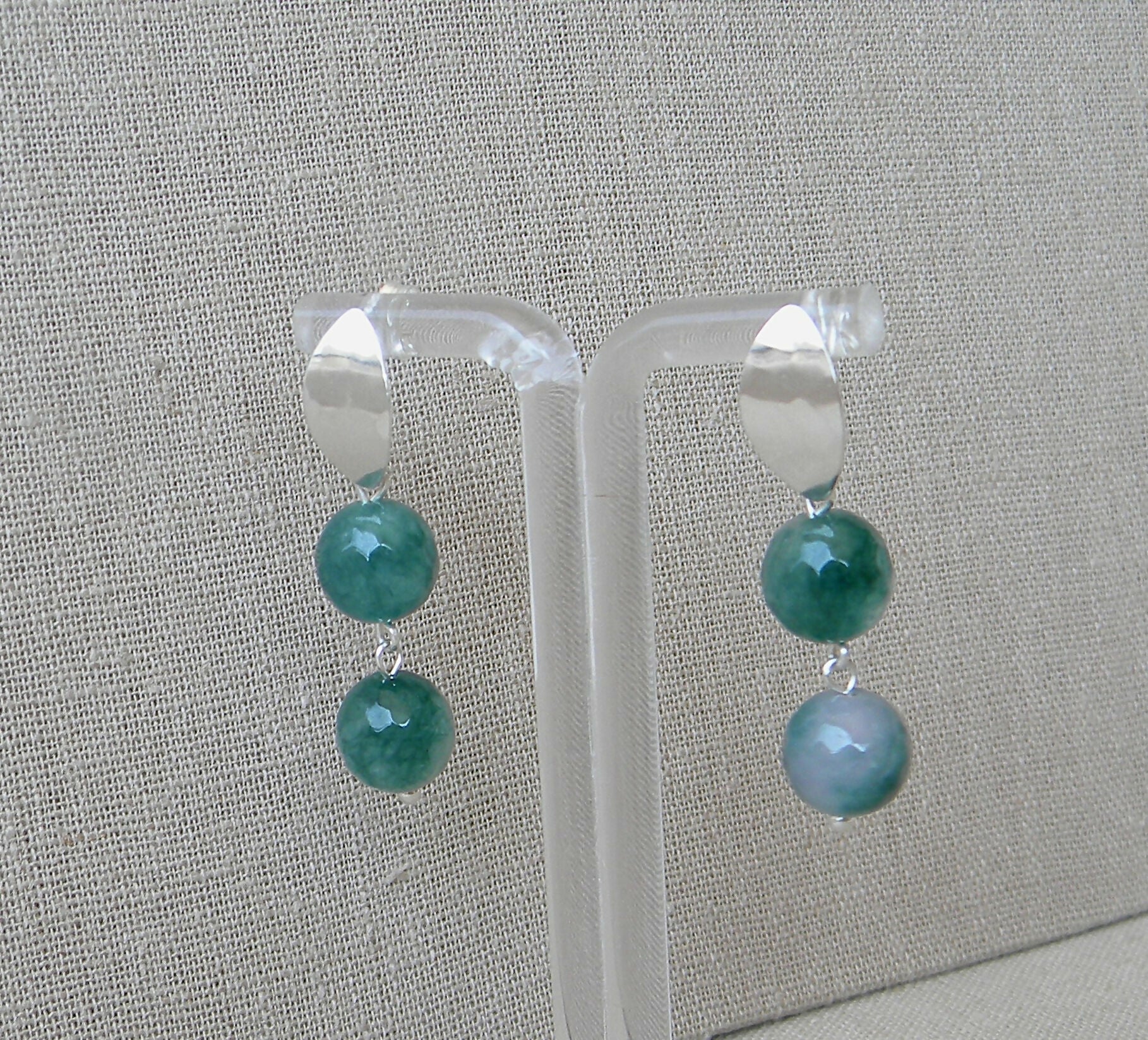 AROS PLATA HOJA DOBLE VERDE