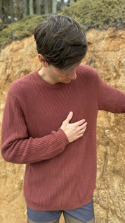 chaleco waffle burdeo