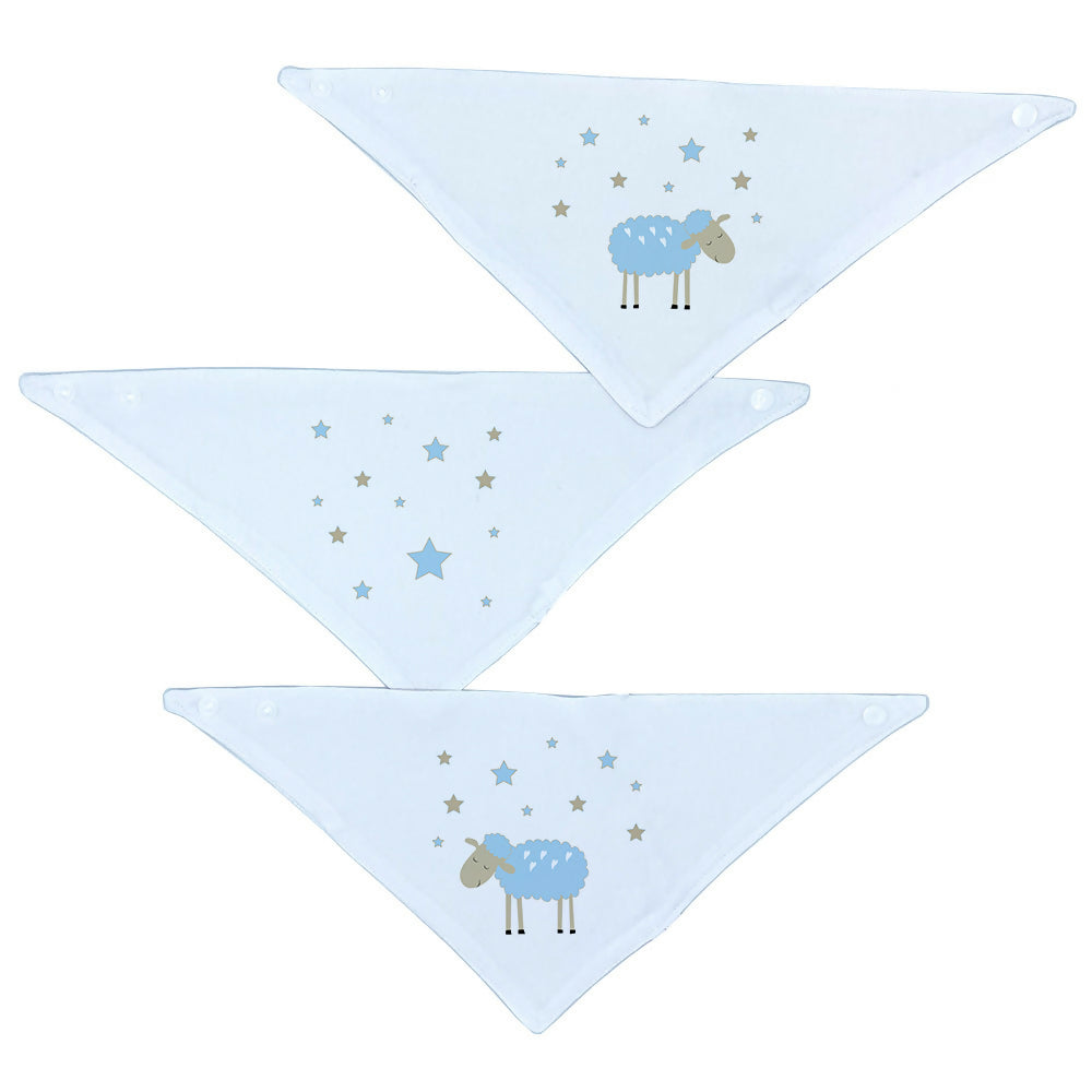 Set 3 Baberos – Bandanas Ovejita Celeste