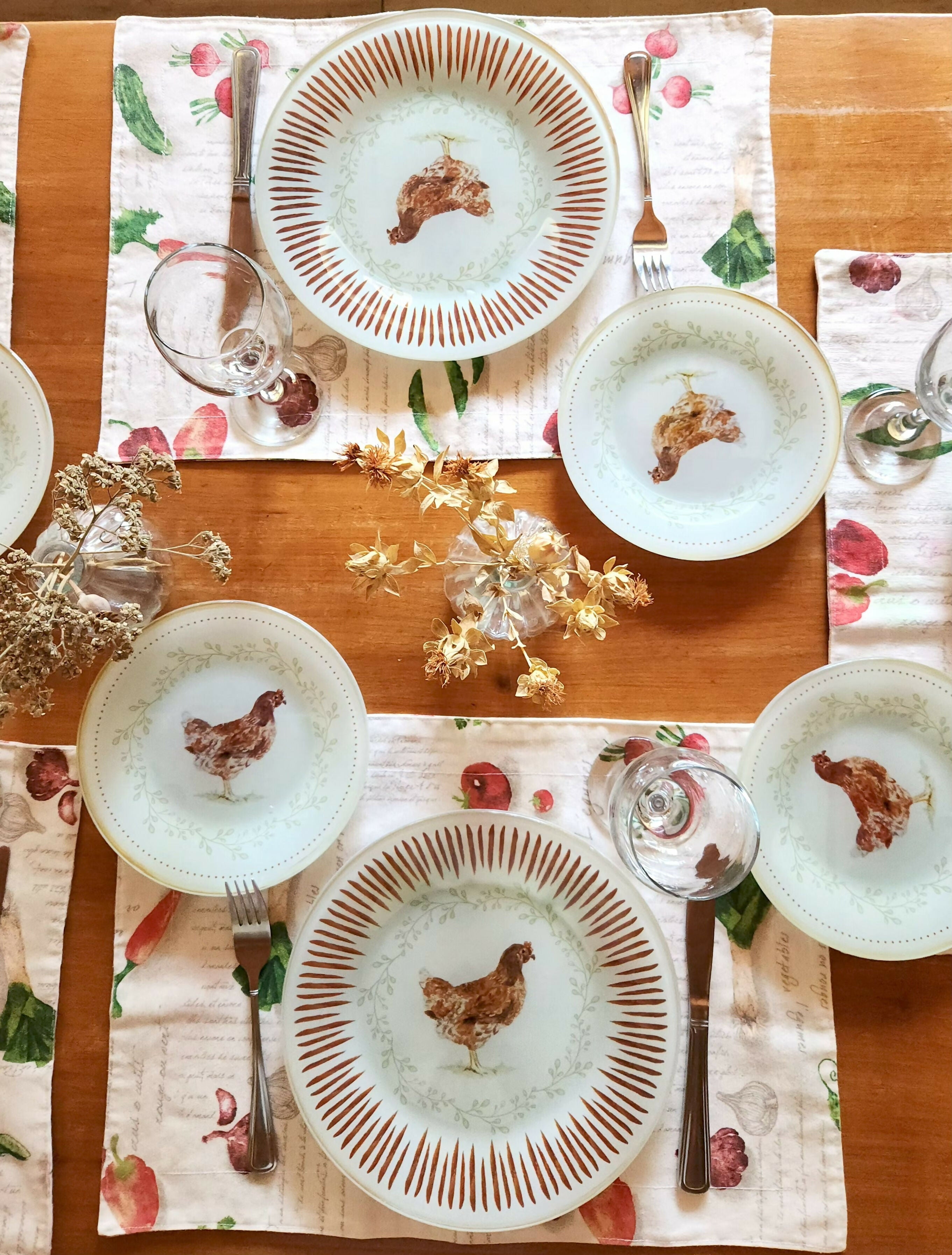 Plato de fondo diseño gallina 25cm