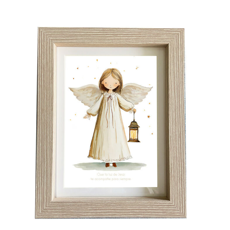 CUADRO ANGELITA CON LINTERNA 15x20 cm / 20x30 cm