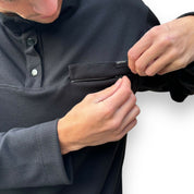 polerón waffle hombre negro