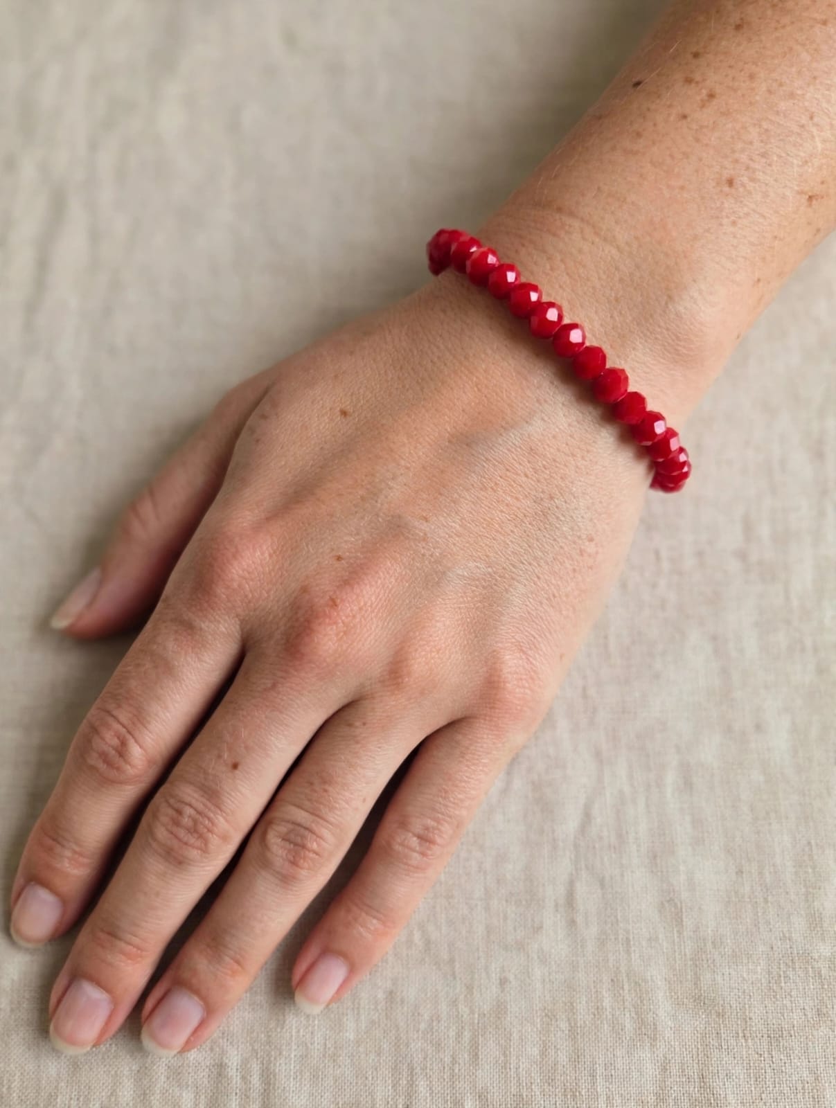 PULSERA ROJO FINO CRISTAL