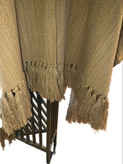 Ruana Flecos - Lana y Alpaca - Camel