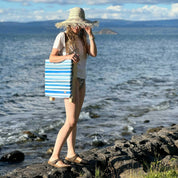 Respaldo o reposera playa líneas azules Paper Home 015