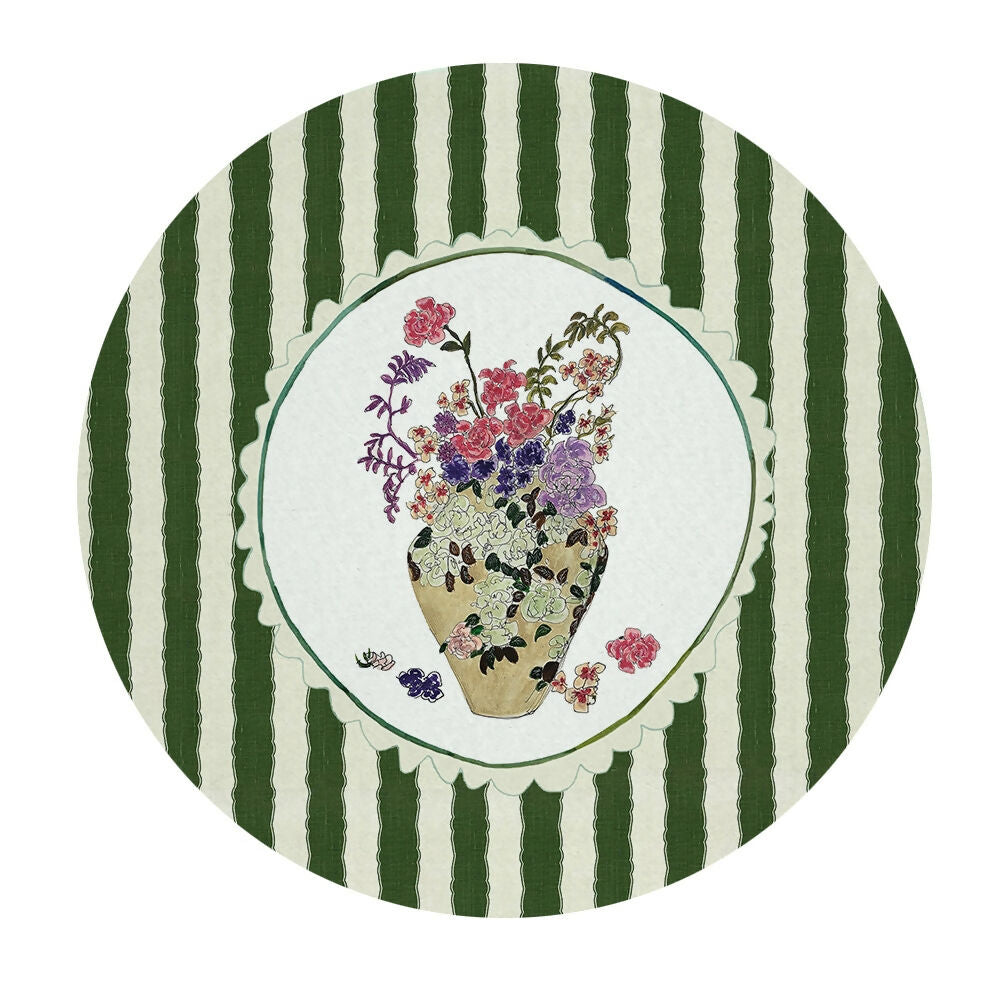 Set 4 Bajoplatos Rayas Verde