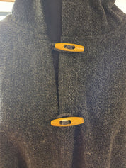 Poncho Tradicional con Capucha -  Lana y Alpaca  - Gris Marengo