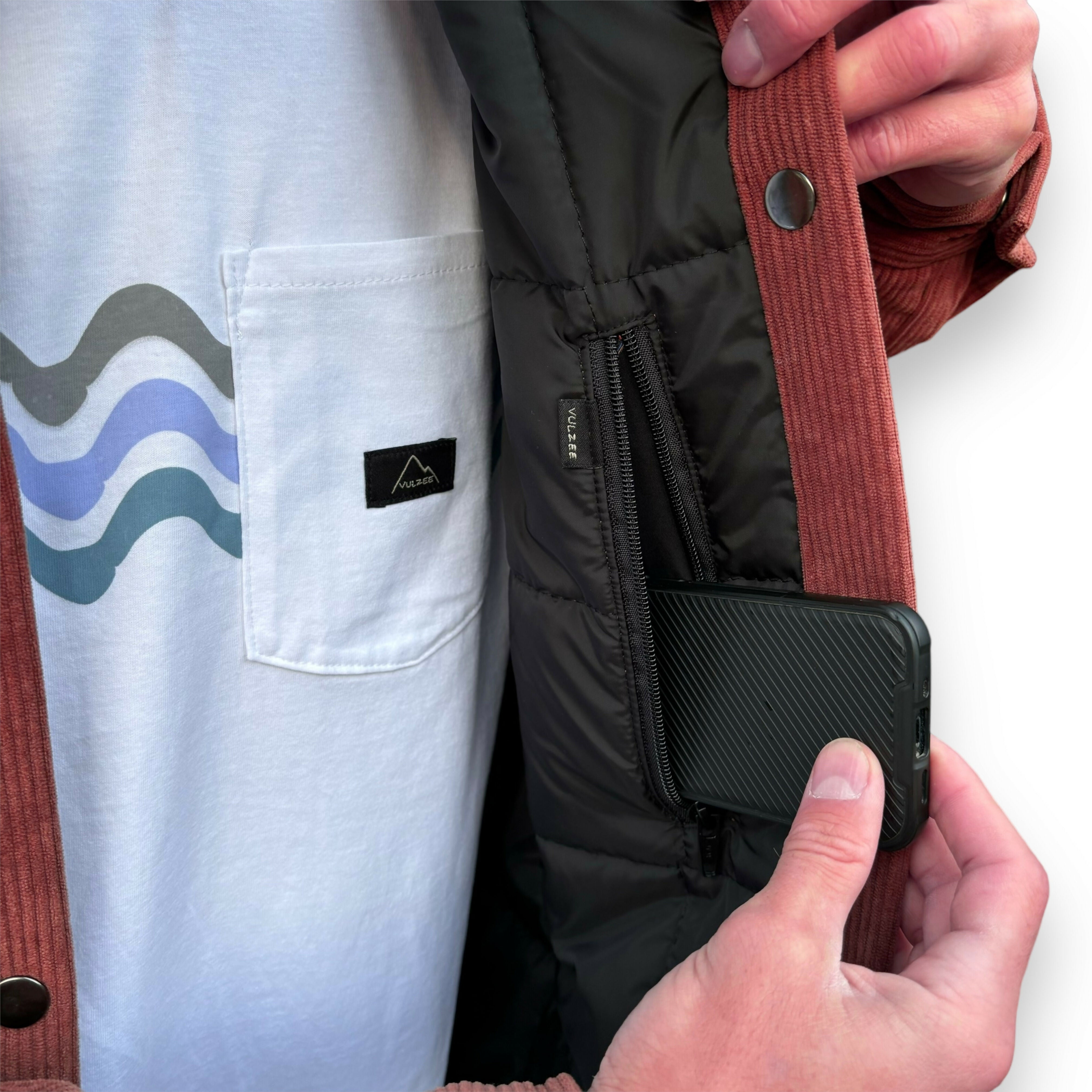 chaqueta reversible hombre café oscuro