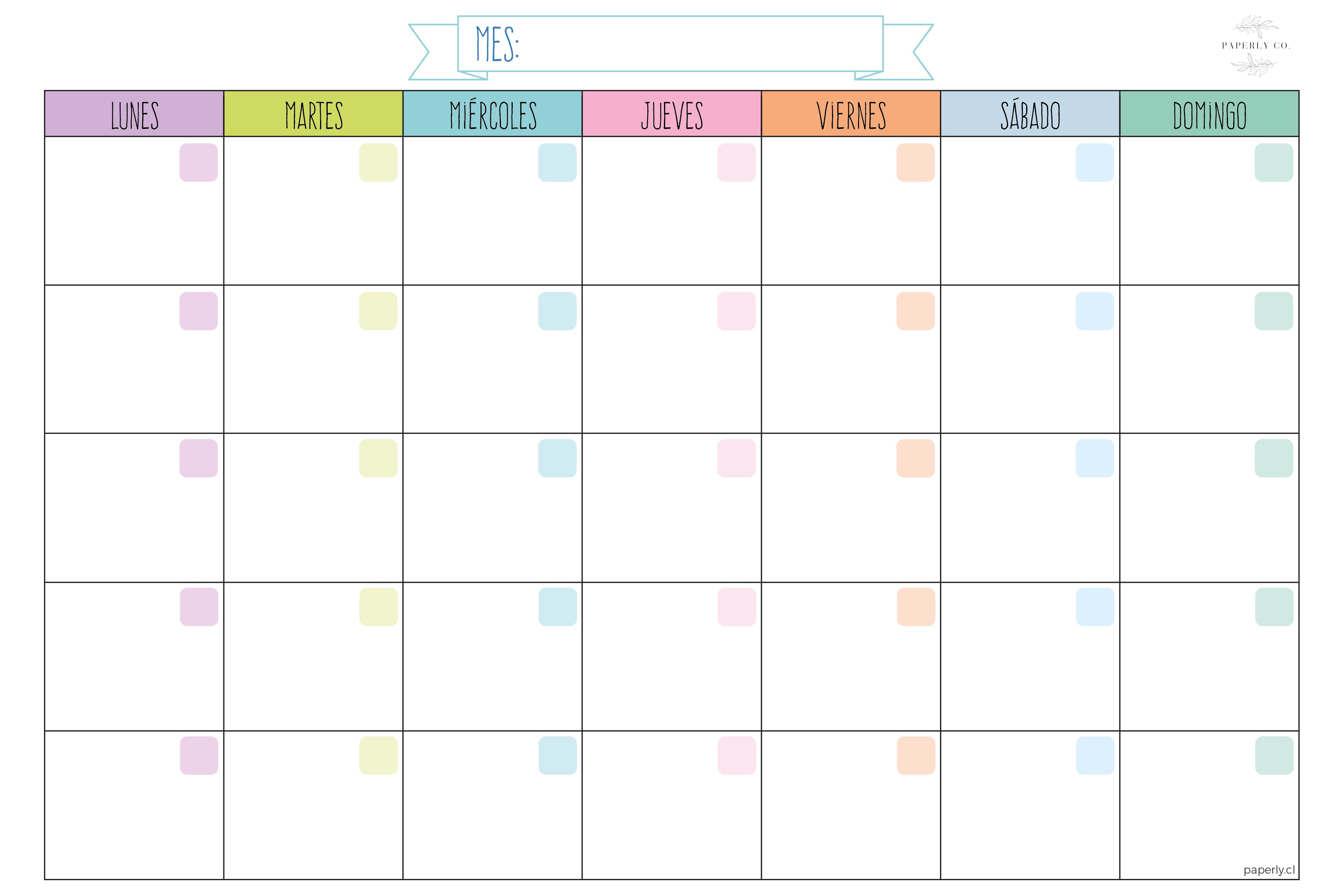 Calendario Pasteles Chico