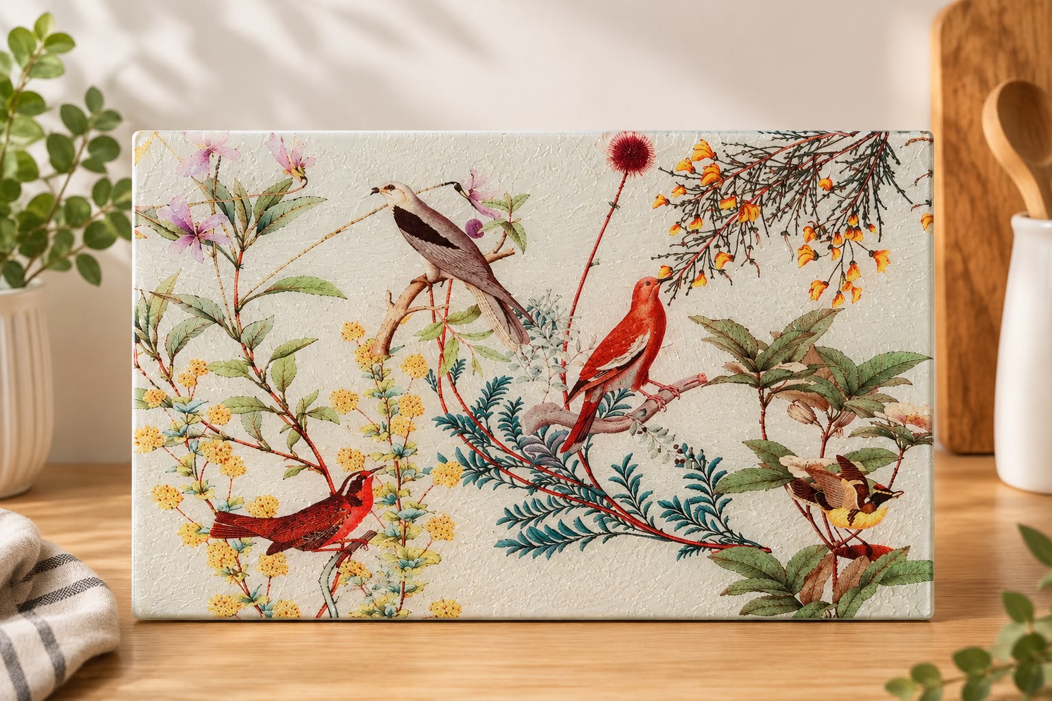 Tabla de Vidrio para Cortar 20 x 28 cm | Colección Claudio Gay Aves de Chile