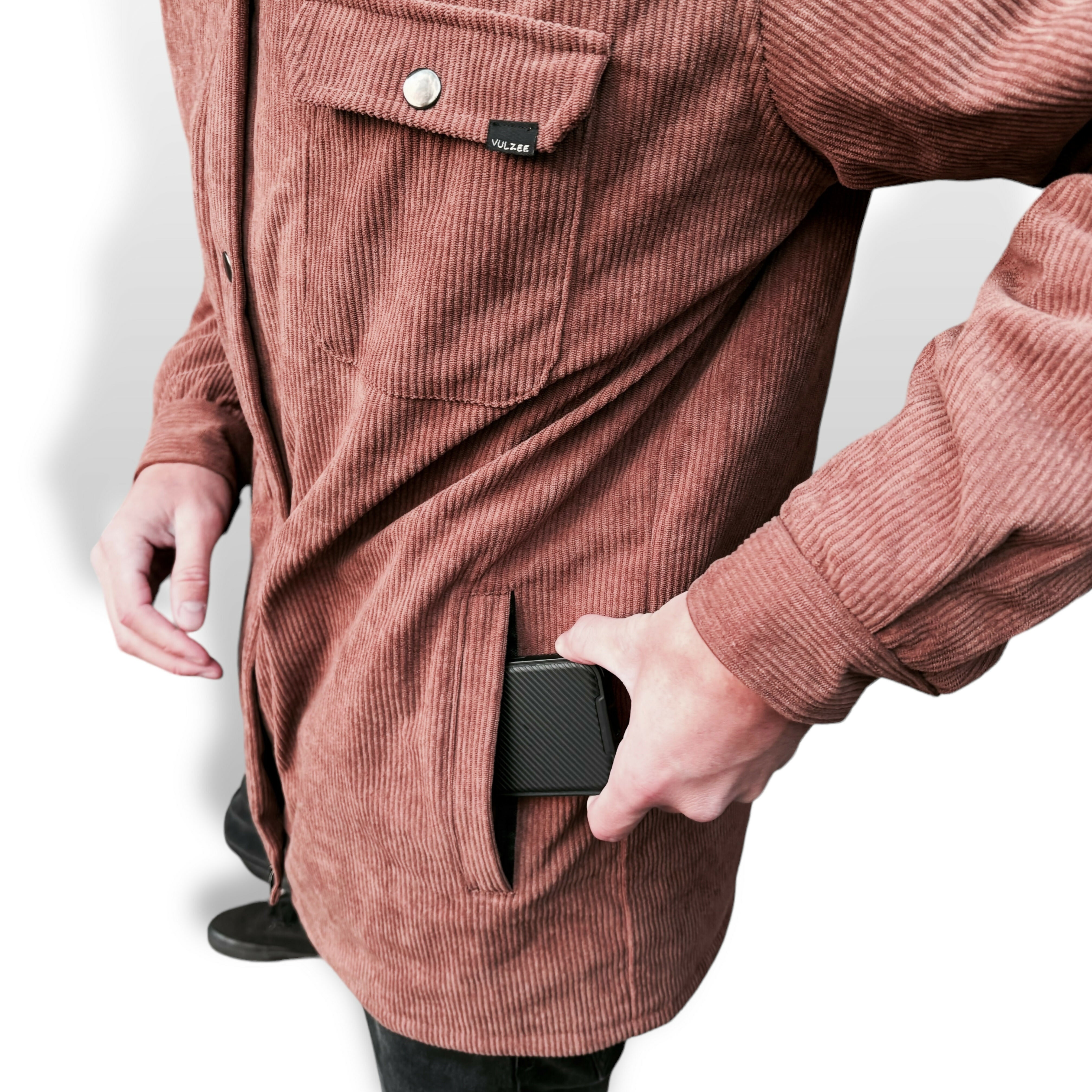 chaqueta reversible hombre café oscuro