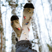 Calcetin Aves de Chile Beige