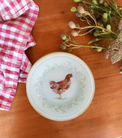 Plato de postre diseño gallina 19cm