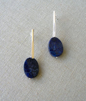 AROS PLATA LAPISLÁZULI OVALADO XL