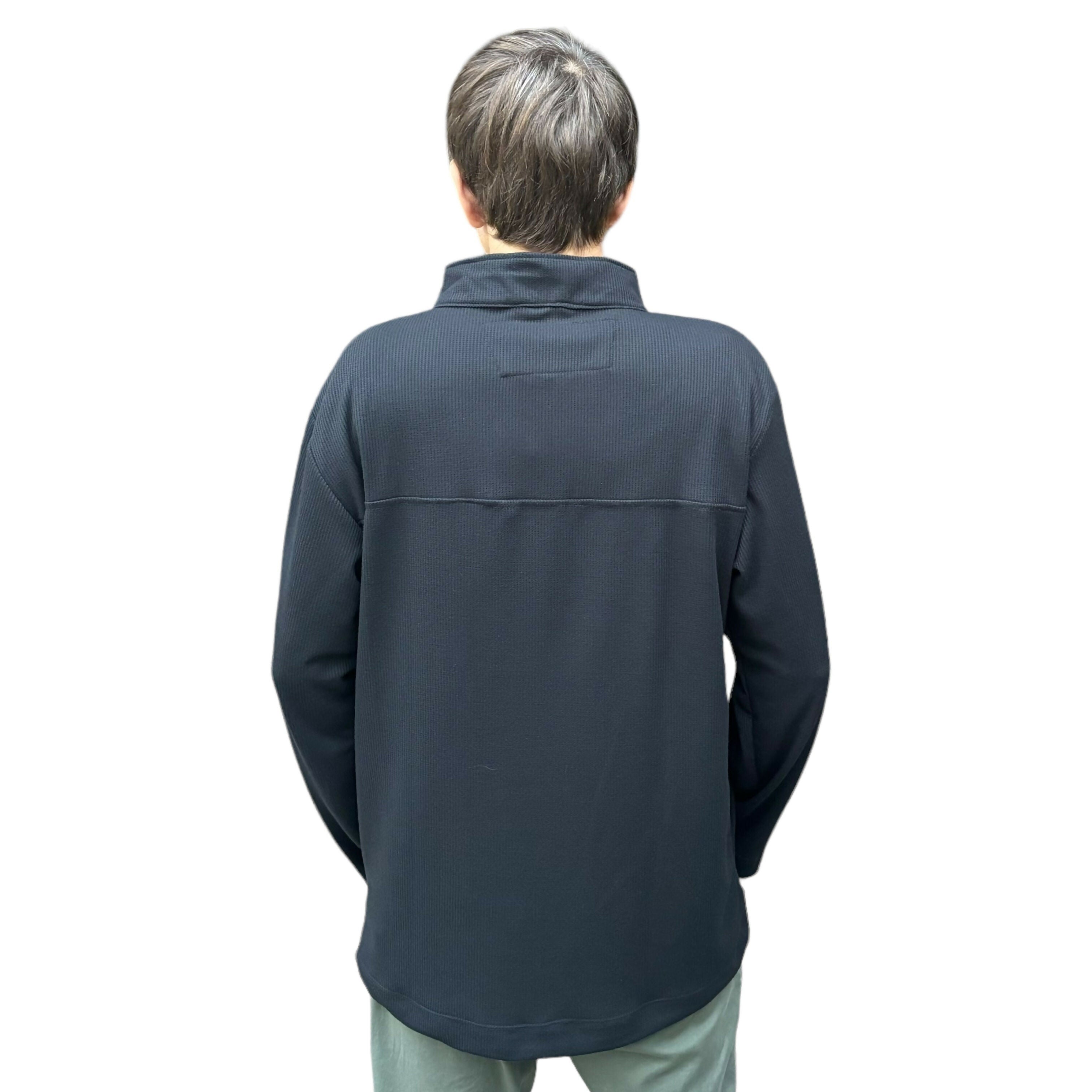 polerón waffle hombre negro