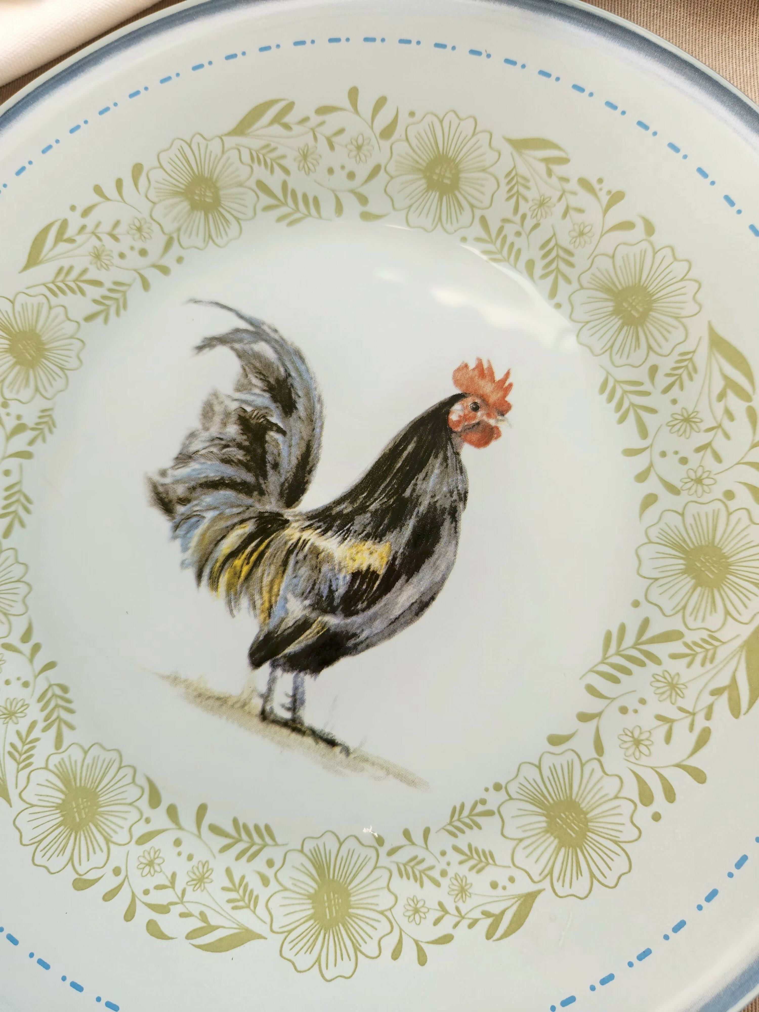 Plato de fondo diseño gallo negro 25cm